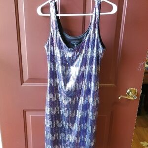 Sequin Mini Dress - Purple and Silver